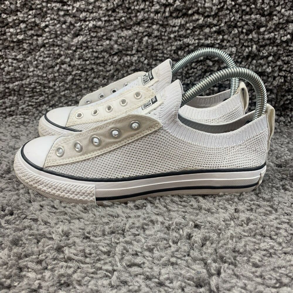 Converse Chuck Taylor Slip Low Top White Knit Junior 4 Sneakers 665411F